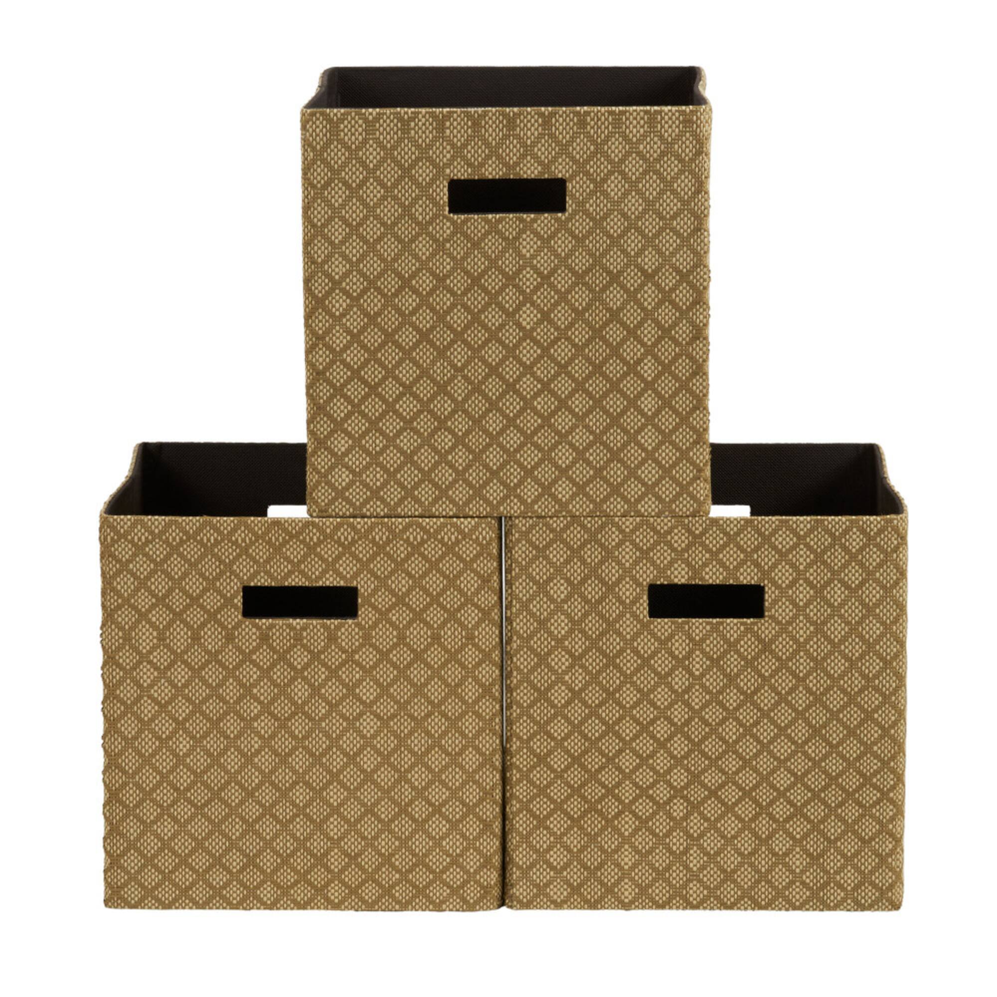 Household Essentials Woven Paper Storage Cube Basket Set